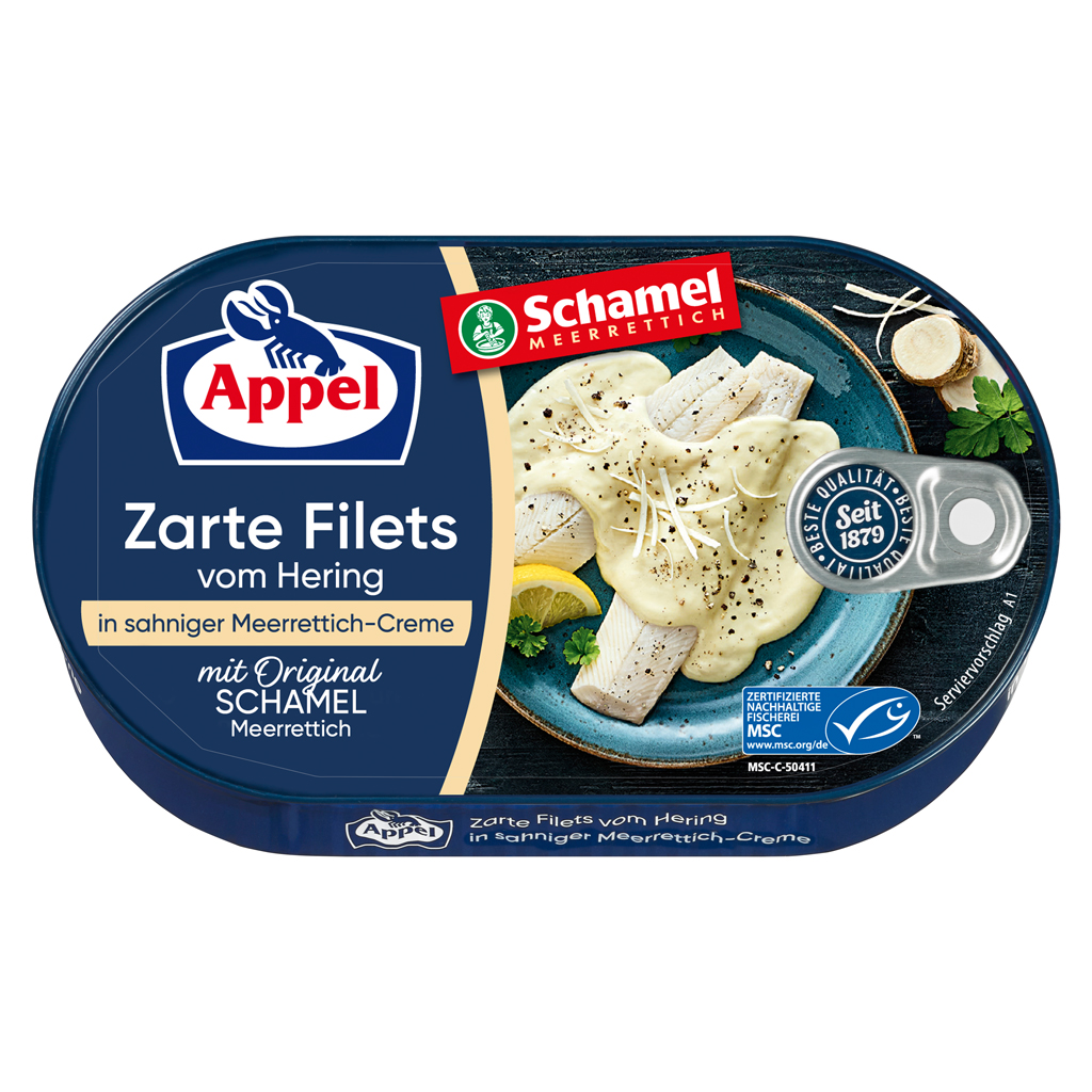 Appel Herring Fillets in Creamy Horseradish Sauce 10/7.05oz