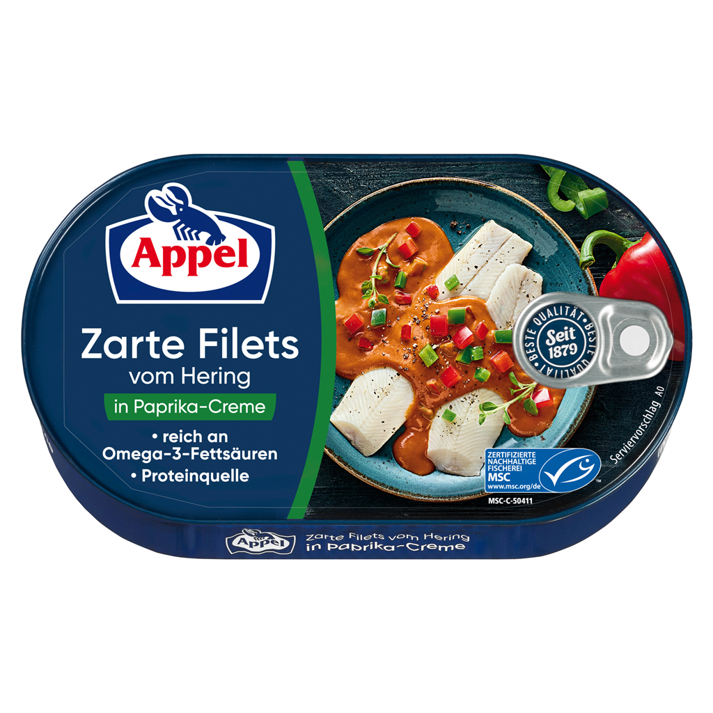 Appel Herring Fillets in Creamy Bell Pepper Sauce 10/7.05oz