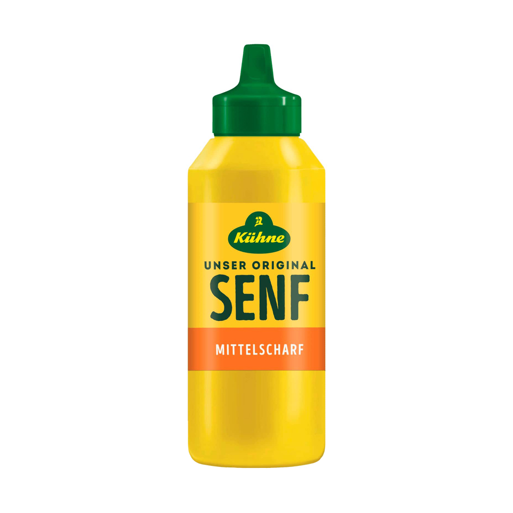 Kuehne Medium Hot Mustard Squeeze Bottle 8/8.45fl.oz
