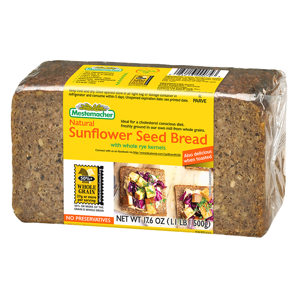 Mestemacher Natural Sunflower Seed Bread 12/17.6oz