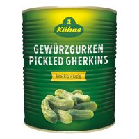 Kuehne Pickled Gherkins w/ Sweeteners 22lbs Tin Can