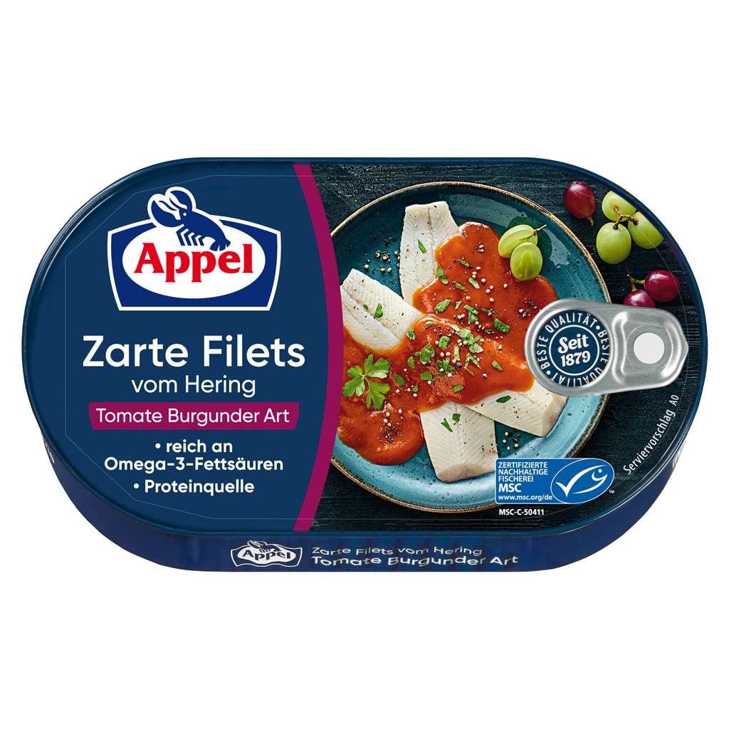 Appel Herring Fillets in Tomato Sauce Burgundy Style 10/7.05oz