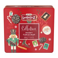 Lambertz „Collection Merry Christmas“ Festive-Themed Red Tin 7/17.6oz