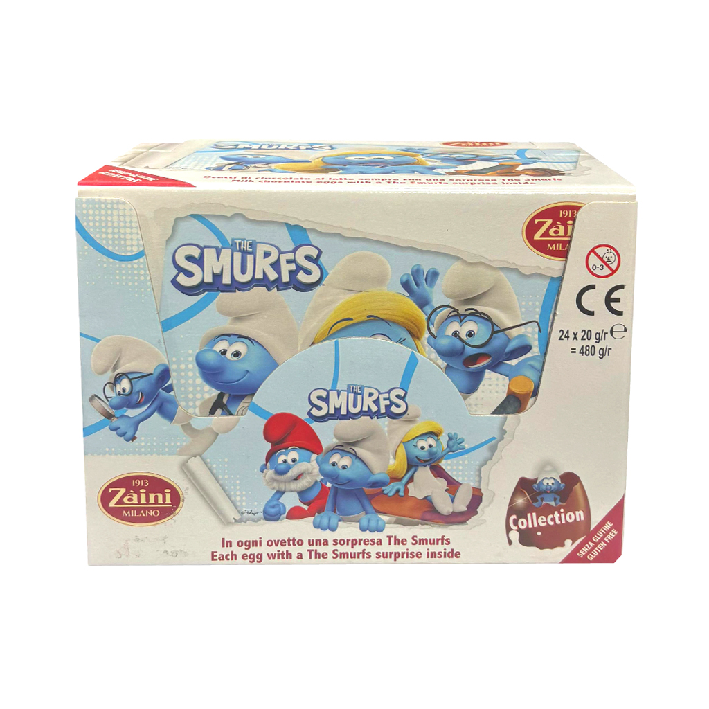 Zaini Milk Chocolate Eggs with „Smurfs“ Collection Surprise 24/0.71oz