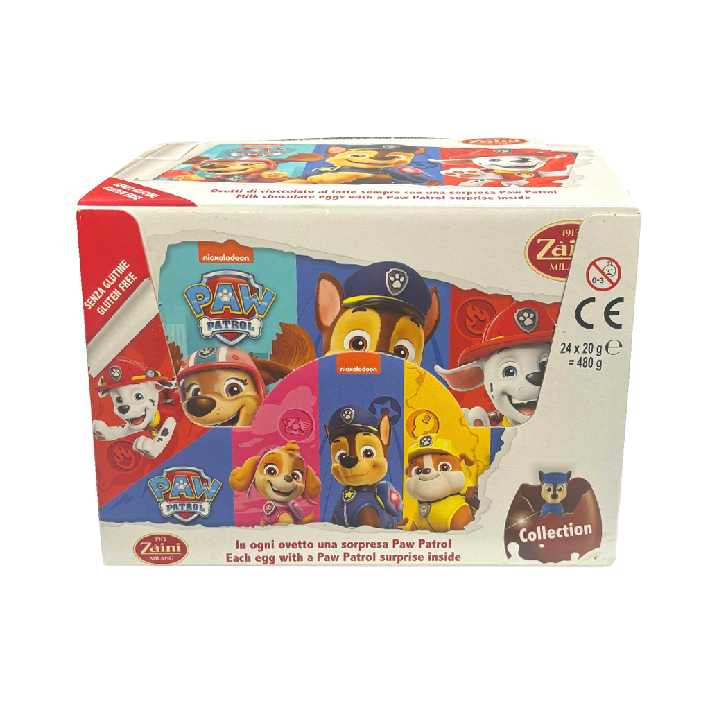 Zaini Milk Chocolate Eggs with „Paw Patrol“ Collection Surprise 24/0.71oz